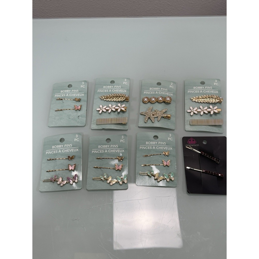 Large‎ Hair Accessory Lot Butterfly Floral Bobby Pins Barrettes New